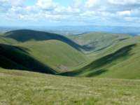 Middle Grain Valley from White Fell with Northern Pennines (Cross Fell and Great Dun Fell) in the distance
