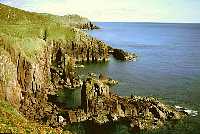 with its red sandstone cliffs