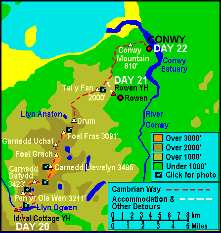 Cambrian Way Map Days 21 to 22