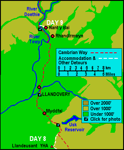 Cambrian Way Map Day 9