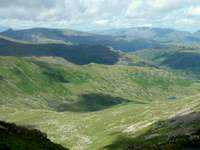Little Langdale from Swirl Hawse - the Helvellyn Range is right of centre