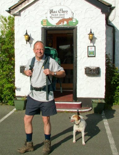 Preparing to depart for my walk of the Cambrian Way in 2005